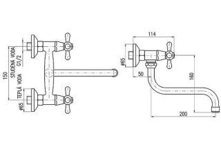 Смеситель для кухни Rav Slezak Morava Retro MK101.5/21CMAT черный