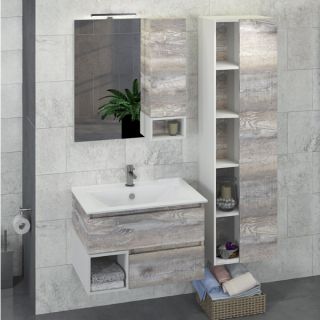 Comforty Зеркало-шкаф "Турин-75" дуб бежевый