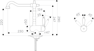 Смеситель для кухни Omoikiri Kyoto-SI
