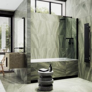 Шторка на ванну MaybahGlass MGV-776-6 60см чёрный