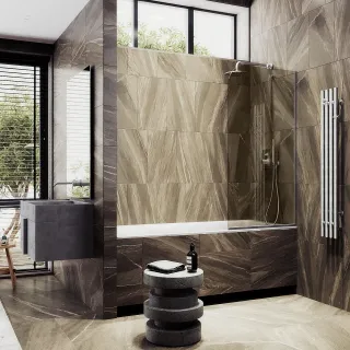 Шторка на ванну MaybahGlass MGV-135-5у 44см хром матовый