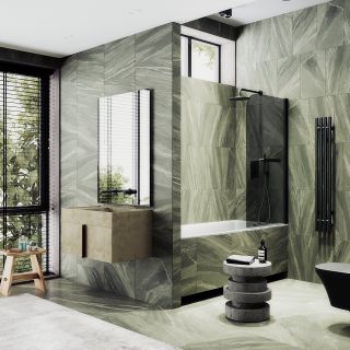 Шторка на ванну MaybahGlass MGV-767-6 40см чёрный