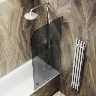 Шторка на ванну MaybahGlass MGV-89-5у 90см хром матовый