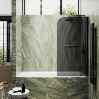 Шторка на ванну MaybahGlass MGV-792-6 80см чёрный