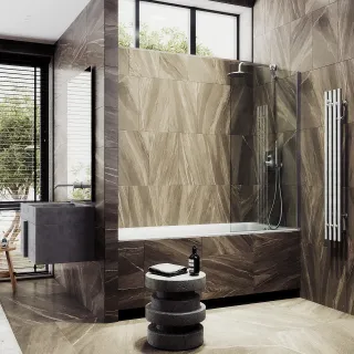 Шторка на ванну MaybahGlass MGV-248-5ш 30см хром матовый