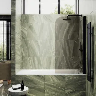 Шторка на ванну MaybahGlass MGV-622-6 80см чёрный
