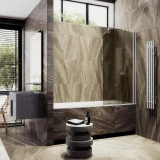 Шторка на ванну MaybahGlass MGV-625-5 80см хром матовый