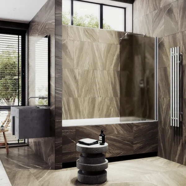 Шторка на ванну MaybahGlass MGV-607-5 50см хром матовый