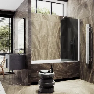 Шторка на ванну MaybahGlass MGV-619-5 70см хром матовый