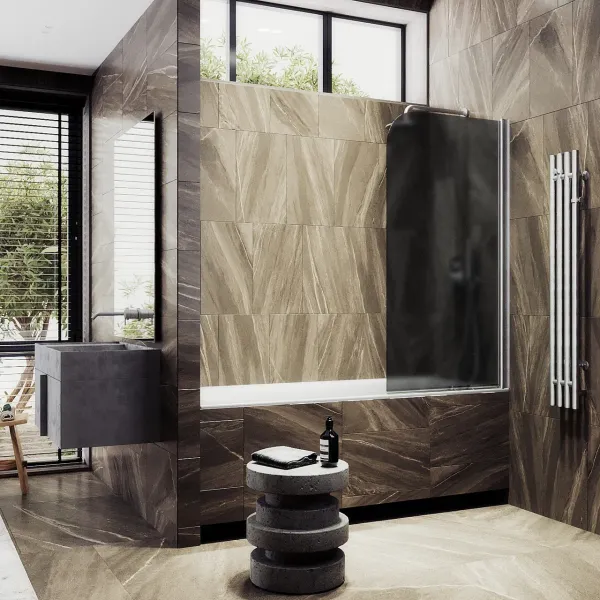 Шторка на ванну MaybahGlass MGV-609-5 50см хром матовый