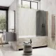 Шторка на ванну MaybahGlass MGV-614-2 60см бронза
