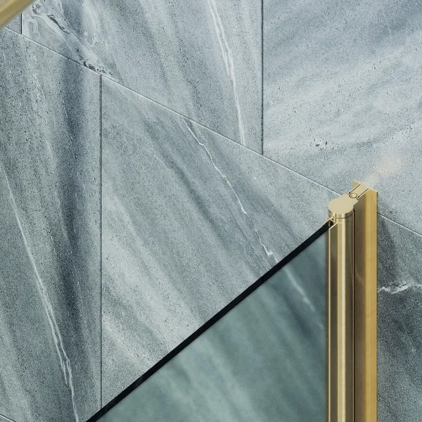 Шторка на ванну MaybahGlass MGV-621-3 80см золото