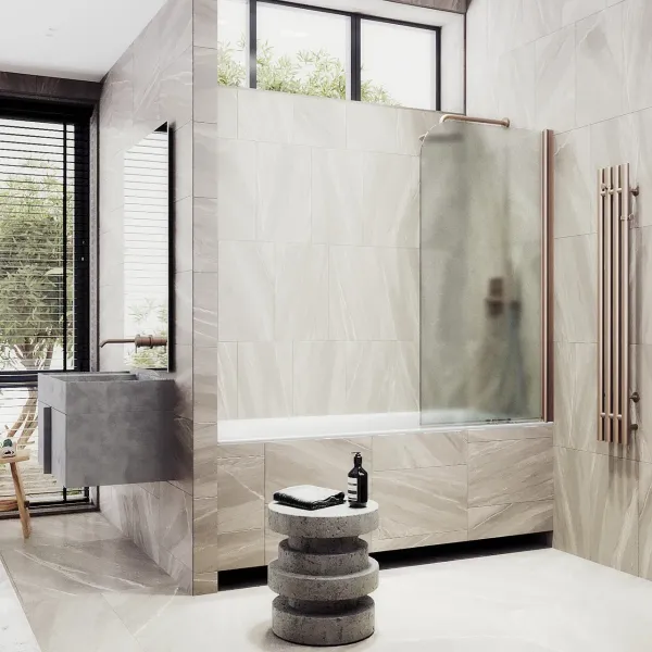 Шторка на ванну MaybahGlass MGV-615-2 60см бронза