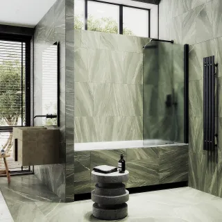 Шторка на ванну MaybahGlass MGV-621-6 80см чёрный