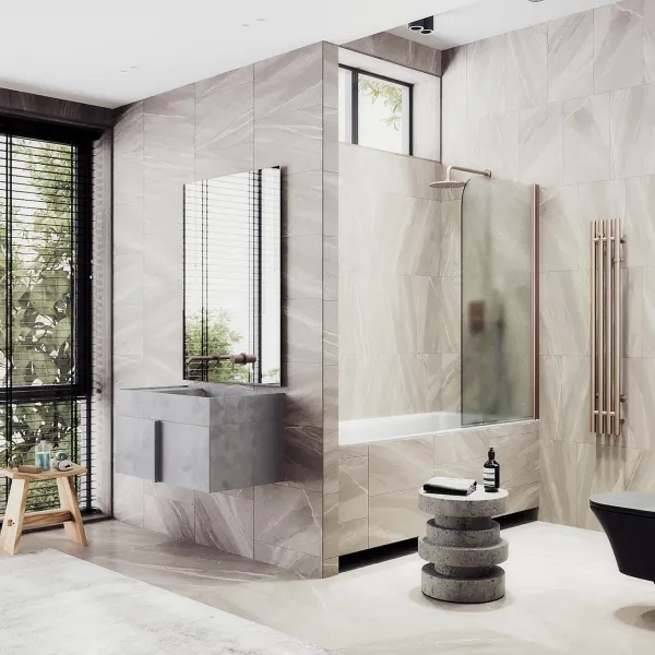 Шторка на ванну MaybahGlass MGV-621-2 80см бронза