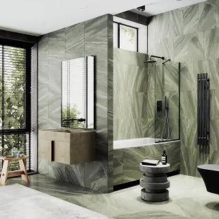 Шторка на ванну MaybahGlass MGV-154-6у 74см чёрный