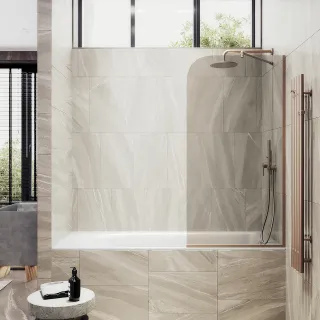 Шторка на ванну MaybahGlass MGV-151-2у 74см бронза