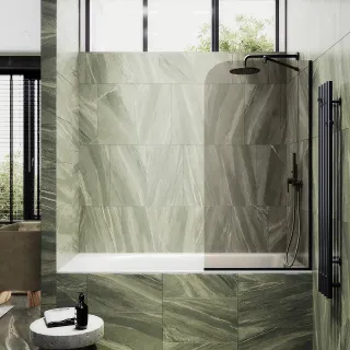Шторка на ванну MaybahGlass MGV-250-6у 30см чёрный