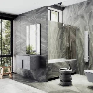 Шторка на ванну MaybahGlass MGV-71-1у 90см белый