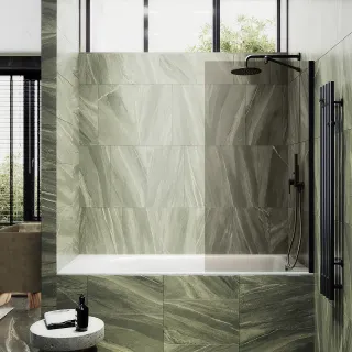 Шторка на ванну MaybahGlass MGV-70-6ш 80см чёрный