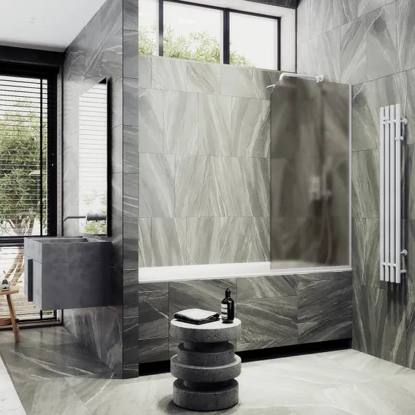 Шторка на ванну MaybahGlass MGV-77-1у 90см белый