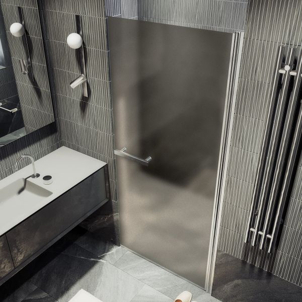 Душевая дверь MaybahGlass MGD-455-5 80см хром матовый/бронза матовая