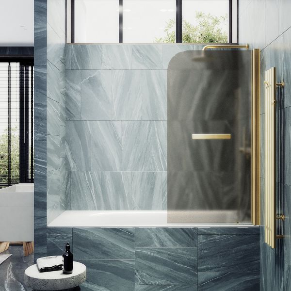 Шторка на ванну MaybahGlass MGV-772-3 50см золото