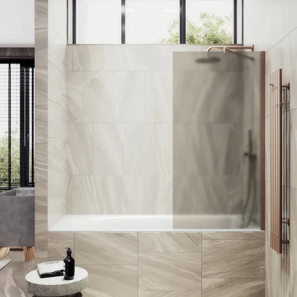 Шторка на ванну MaybahGlass MGV-76-2ш 80см бронза