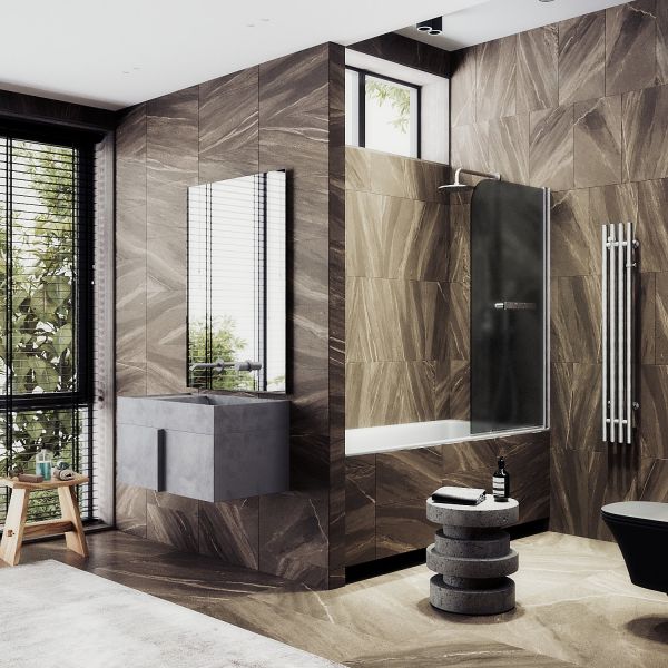 Шторка на ванну MaybahGlass MGV-774-5 50см хром матовый