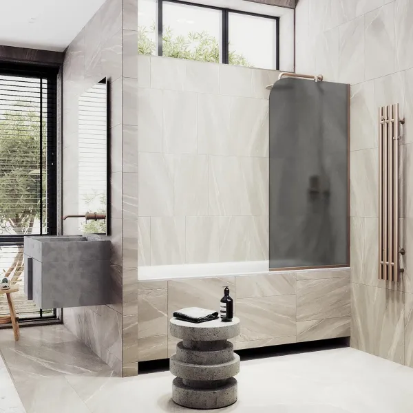 Шторка на ванну MaybahGlass MGV-85-2у 50см бронза