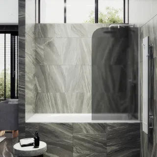 Шторка на ванну MaybahGlass MGV-86-1у 60см белый