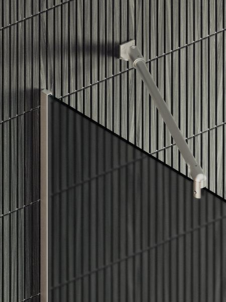 Душевая перегородка MaybahGlass MGD-730-5у 79см хром матовый