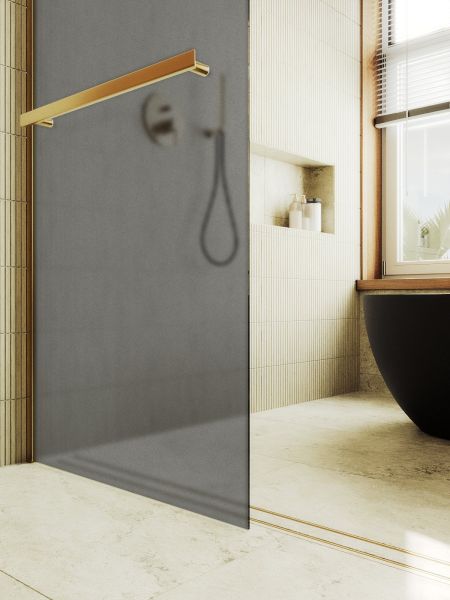 Душевая перегородка MaybahGlass MGD-730-3ш 79см золото