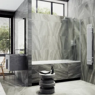 Шторка на ванну MaybahGlass MGV-92-1у 60см белый