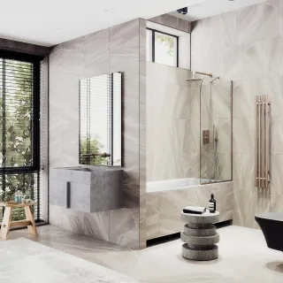 Шторка на ванну MaybahGlass MGV-126-2у 44см бронза