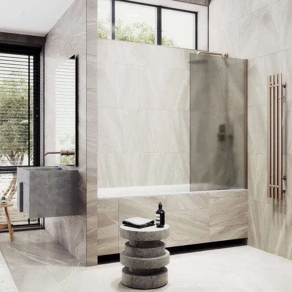 Шторка на ванну MaybahGlass MGV-76-2ш 80см бронза