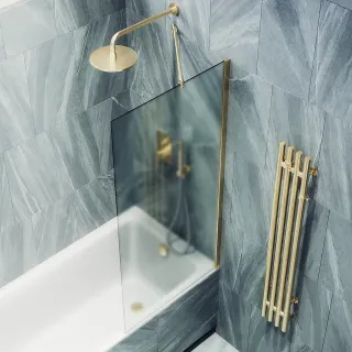 Шторка на ванну MaybahGlass MGV-94-3ш 80см золото