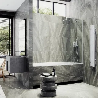 Шторка на ванну MaybahGlass MGV-126-1у 44см белый