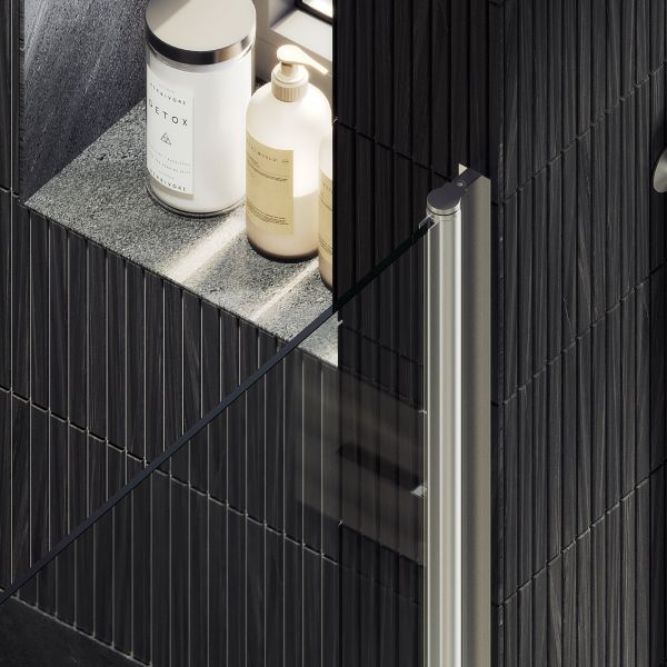 Душевая дверь MaybahGlass MGD-448-5 90см хром матовый/прозрачный