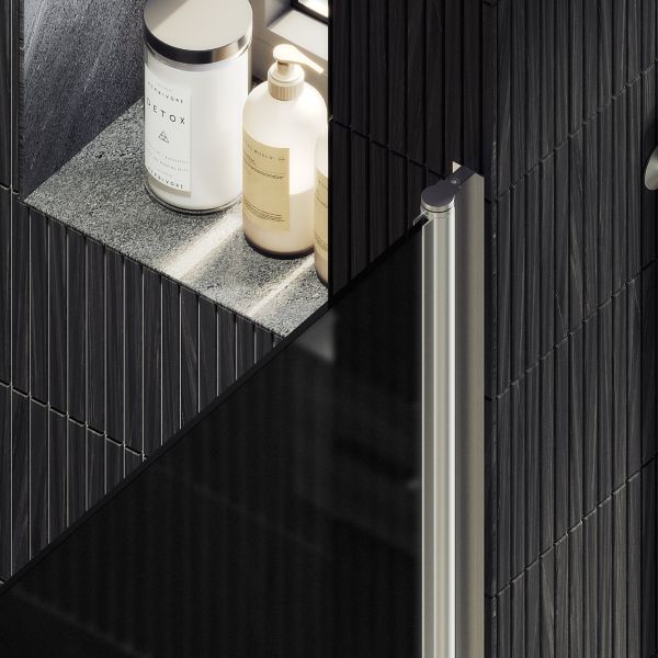 Душевая дверь MaybahGlass MGD-462-5 90см хром матовый/графит матовый