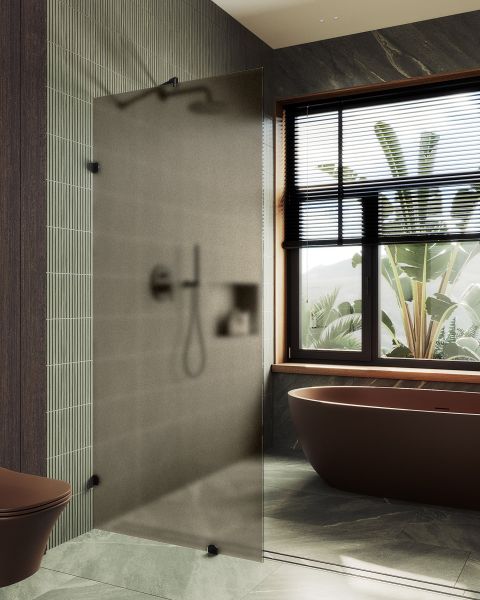 Душевая перегородка MaybahGlass MGD-265-6 79см чёрный