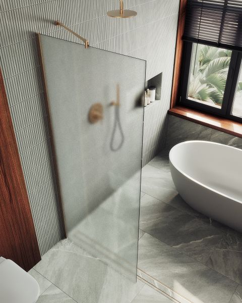 Душевая перегородка MaybahGlass MGD-700-2ш 79см бронза