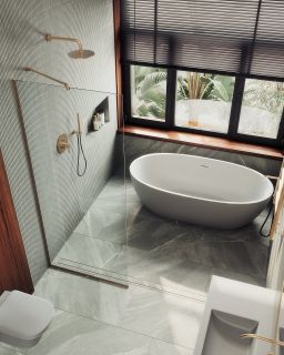 Душевая перегородка MaybahGlass MGD-695-2у 79см бронза