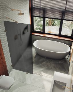 Душевая перегородка MaybahGlass MGD-271-2 79см бронза