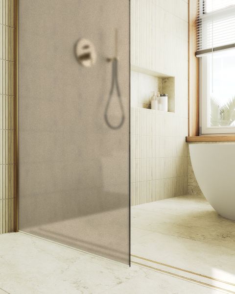 Душевая перегородка MaybahGlass MGD-697-3ш 79см золото