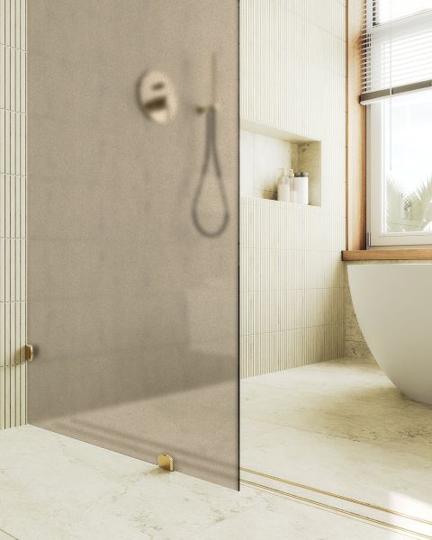 Душевая перегородка MaybahGlass MGD-265-3 79см золото