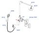 Wasserkraft А14029 Встраиваемый комплект для душа с верхней душевой насадкой и лейкой