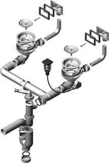 Двойной сифон Alveus 114-PP-114-POPUP 1117892 GLASSIХ