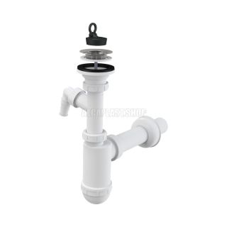 Сифон для раковины AlcaPlast ?40 с нержавеющей решеткой ?63 и подводкой A41P