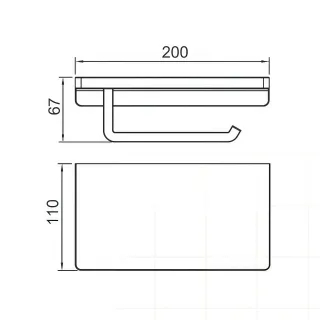 Держатель для туалетной бумаги Gappo G30803-9 с полкой оружейная сталь